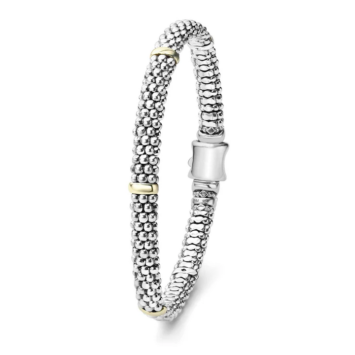 Five Gold Station Caviar Bracelet