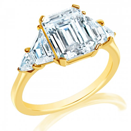 Fancy Sidestones Engagement Ring