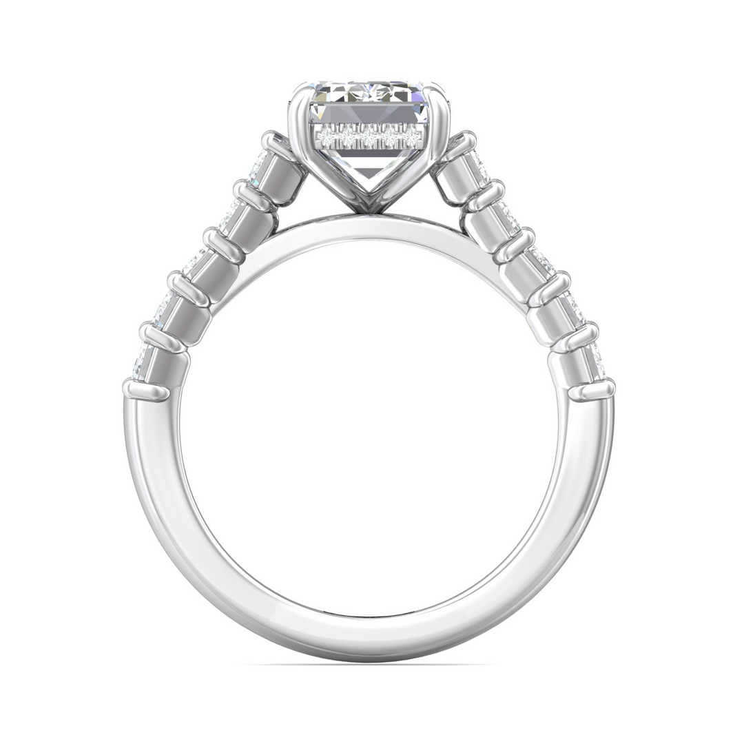 Platinum Emerald Cut Diamond Engagement Ring
