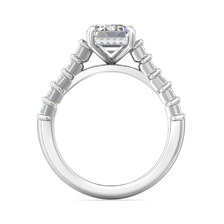 Platinum Emerald Cut Diamond Engagement Ring