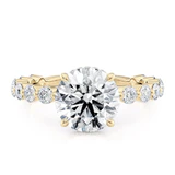 18K Yellow Gold Round Diamond Engagement Ring