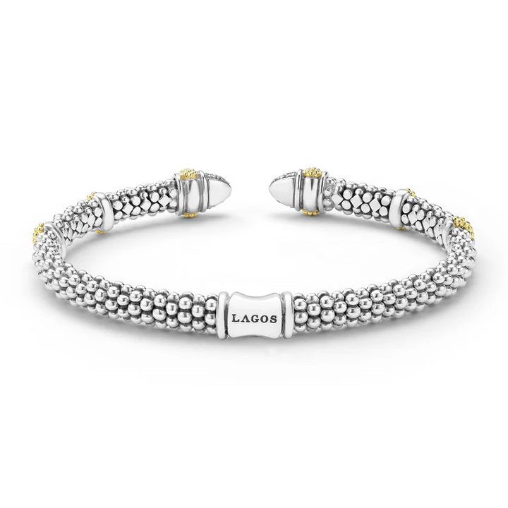 Two-Tone Caviar Diamond Versa Torque Bracelet