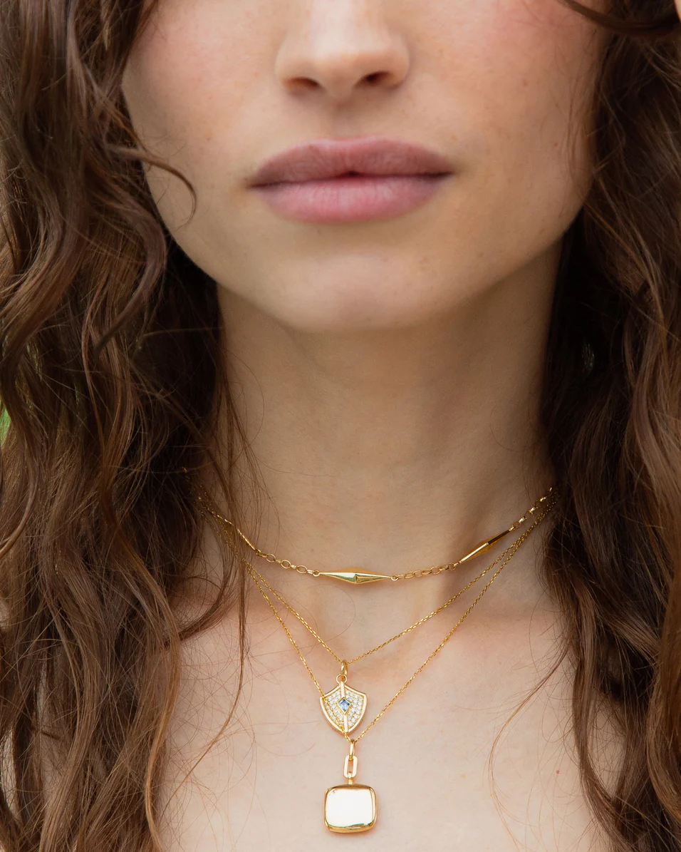 Slim "Viv" Gold Locket Necklace