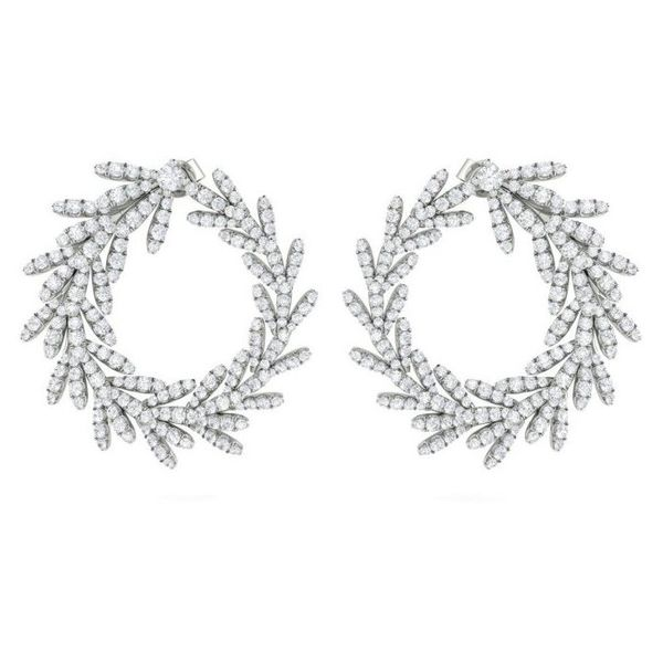 14K White Gold Convertible Diamond Cascade Earrings