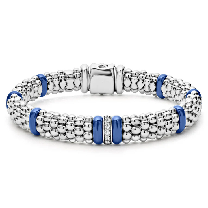 Single Station Ultramarine Ceramic Diamond Bracelet