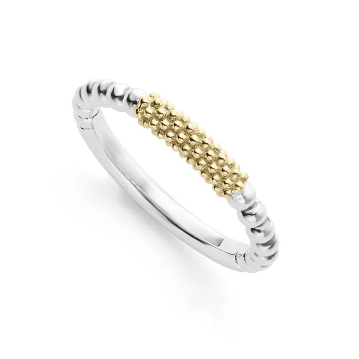 Two-Tone Caviar Stacking Ring