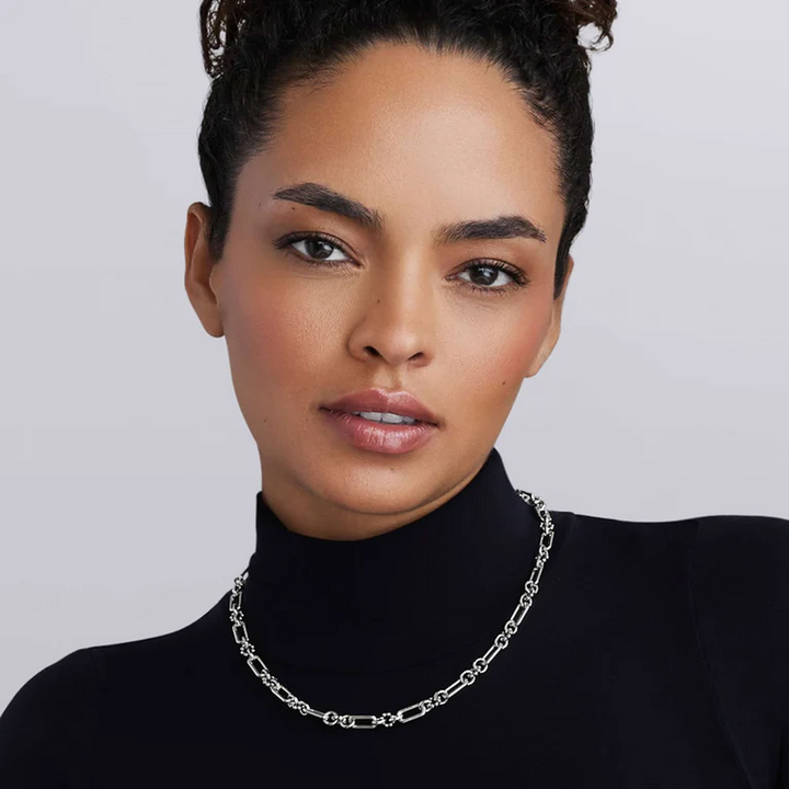 Petite Sterling Silver Caviar Link Necklace
