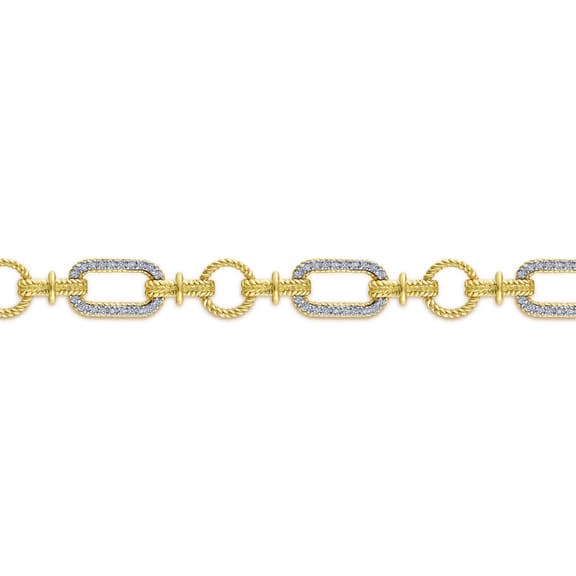 14K Gold Diamond Link Bracele
