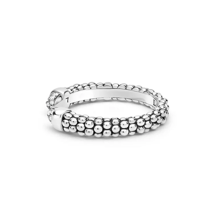 Sterling Silver Diamond Mini Versa Stacking Ring