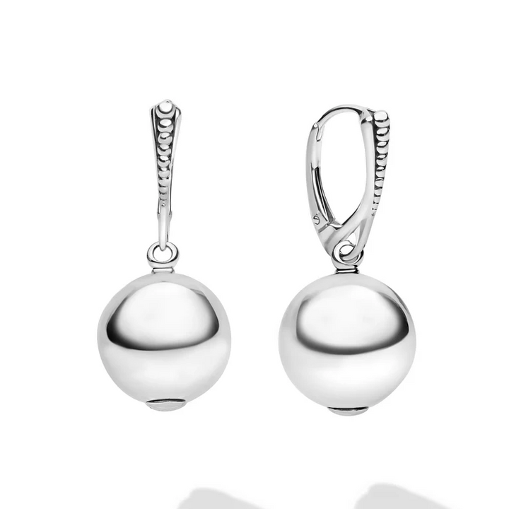Silver Beaded Drop Earrings