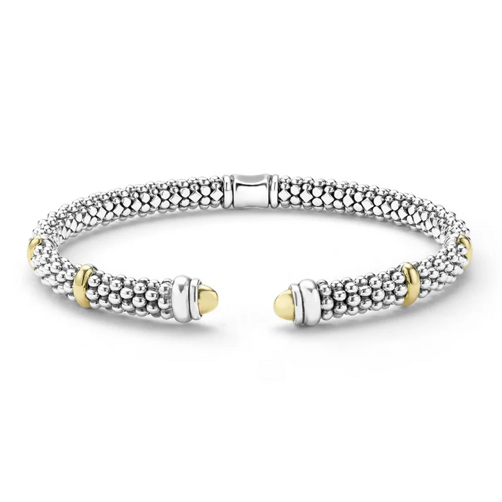 Two-Tone Caviar Versa Torque Bracelet | 5mm