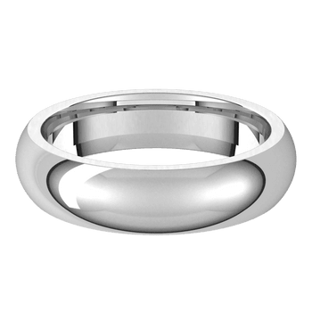 A white-gold ring is displayed in the middle of a transparent background. The ring features a sleek half-round design