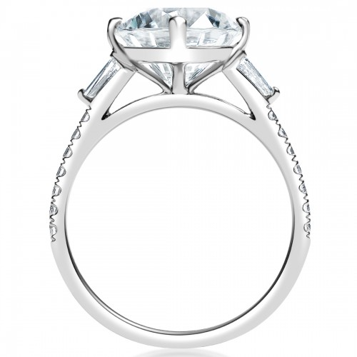 Tapered Baguette Sidestone Engagement Ring