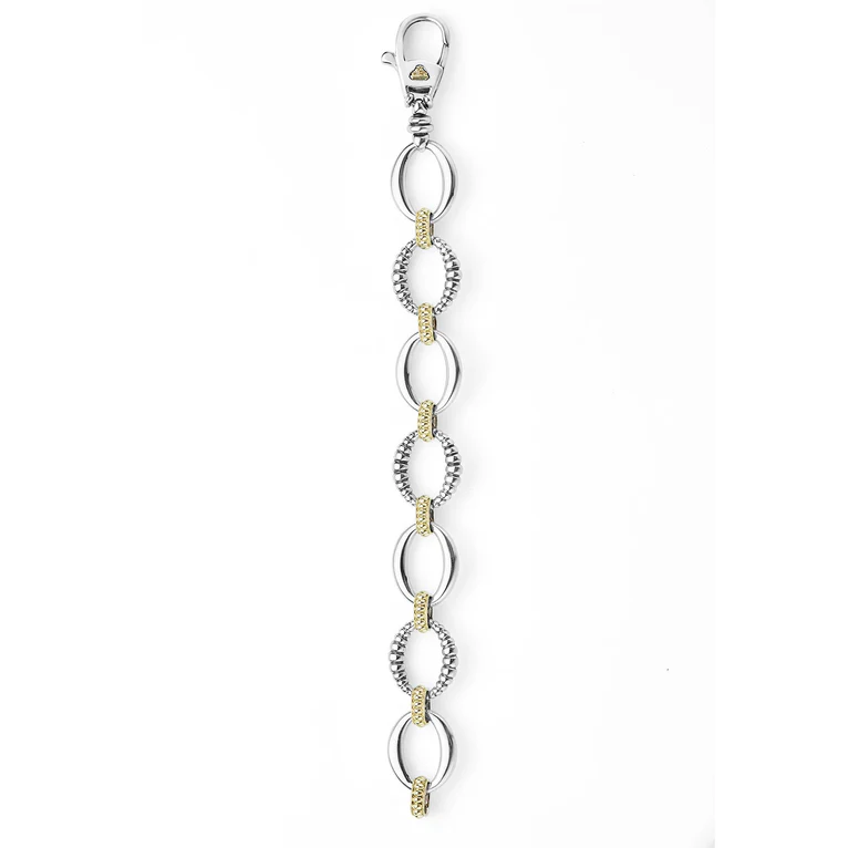 Two-Tone Oval Link Bracelet