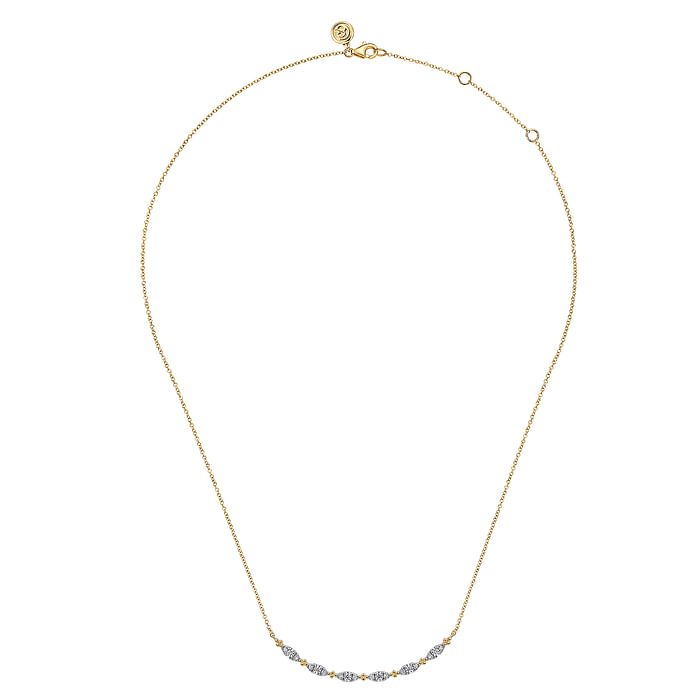 Curved Bujukan Bar Diamond Necklace