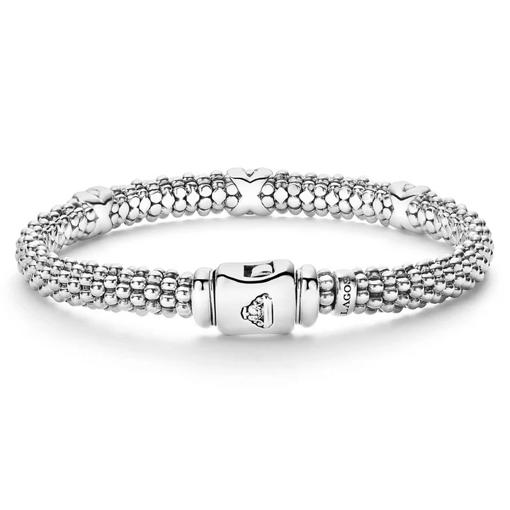 Three Station X Caviar Bracelet | 6mm