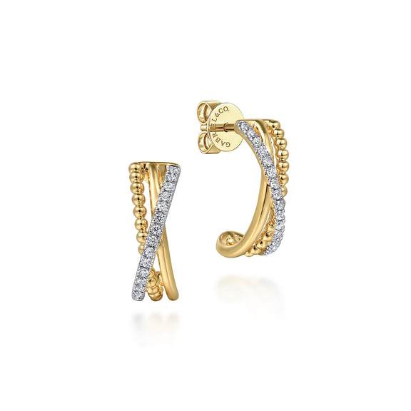 14K Yellow Gold Diamond Bujukan Earrings