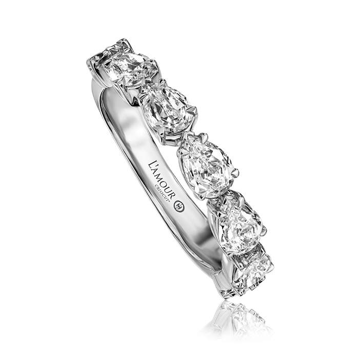 Crisscut Pear Diamond Band