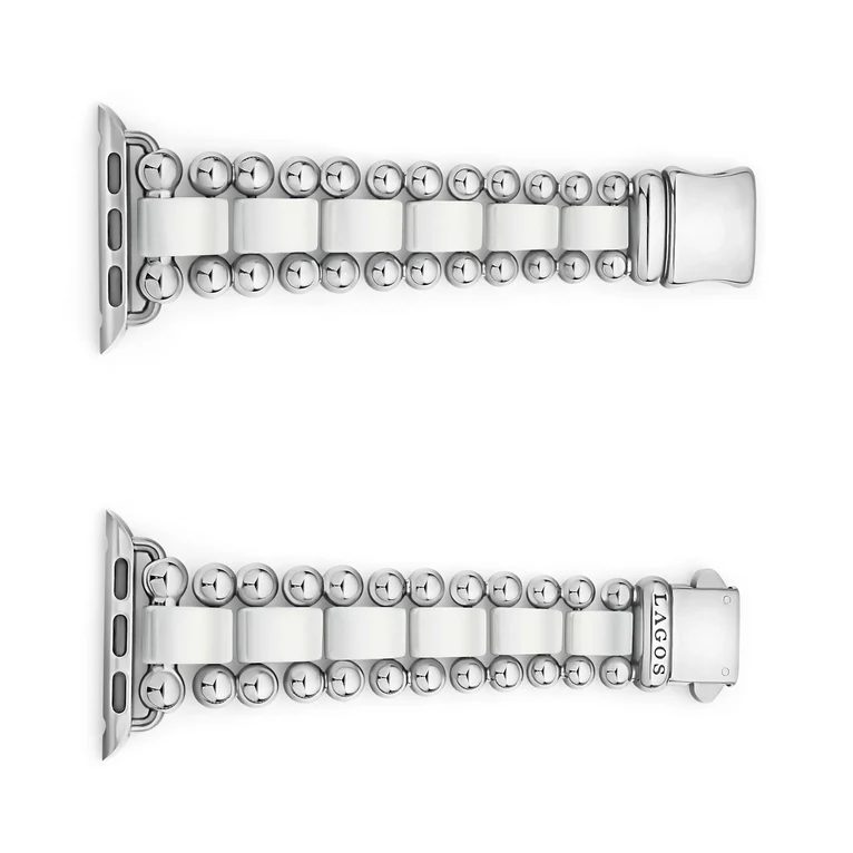 White Ceramic and Stainless Steel Watch Bracelet-38-45mm