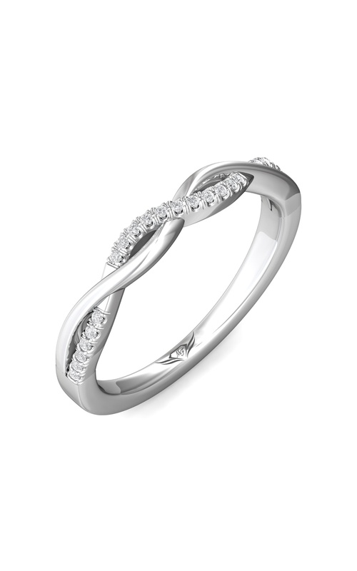 14k White Gold Twisted Diamond Wedding Band