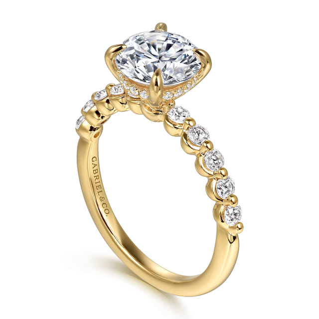 Round Diamond Hidden Halo Engagement Ring