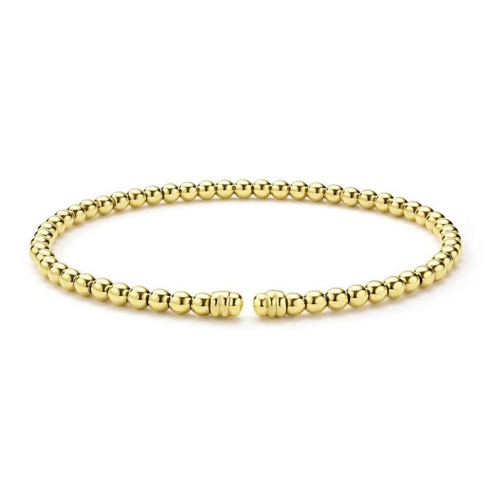 18K Gold Caviar Beaded Cuff Bracelet