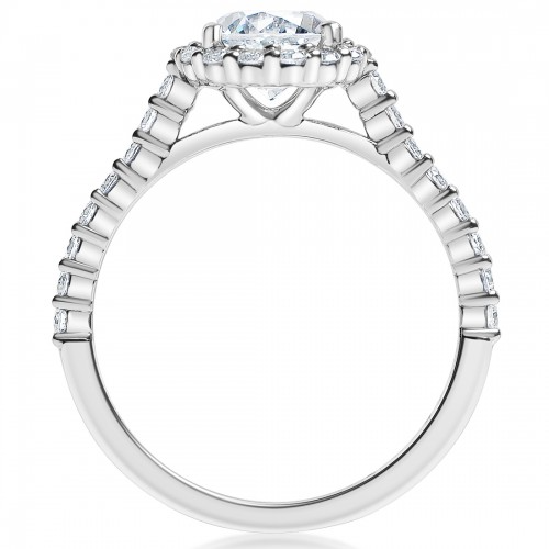 Scalloped Halo Engagement Ring