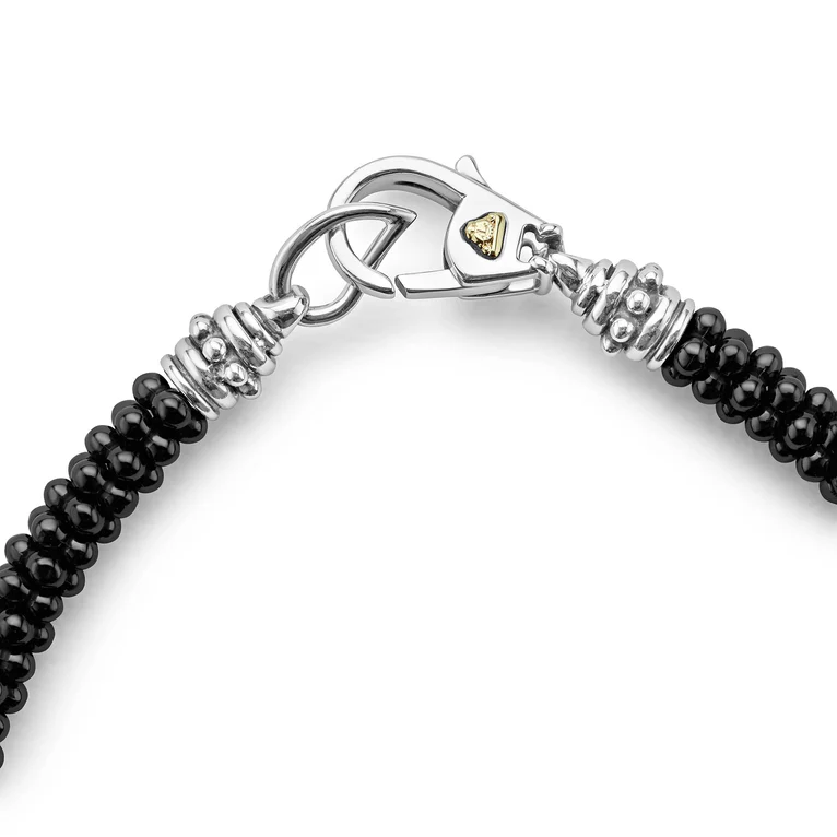 Black Five Silver Station Ceramic Bracelet | 5mm
