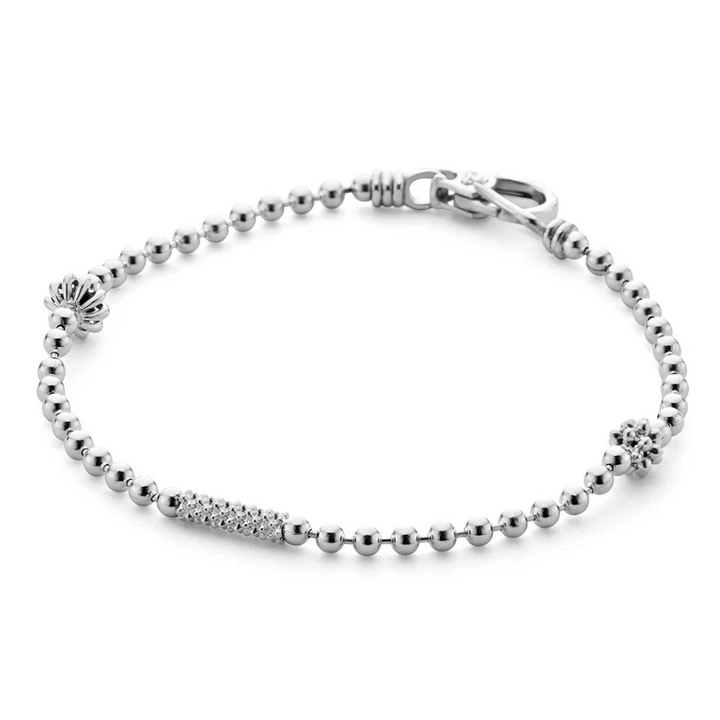 Silver Caviar Beaded Bracelet