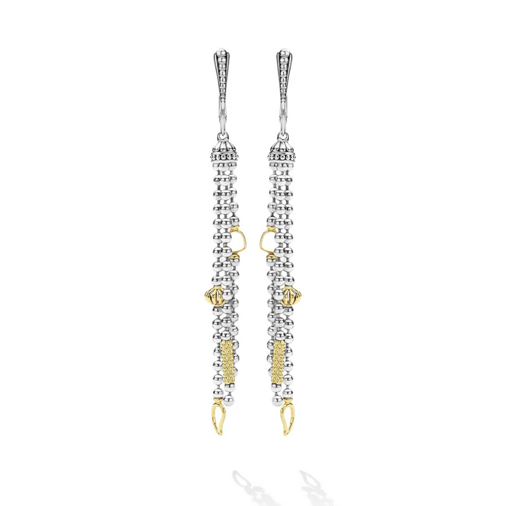 Two-Tone Caviar Tassel Earrings