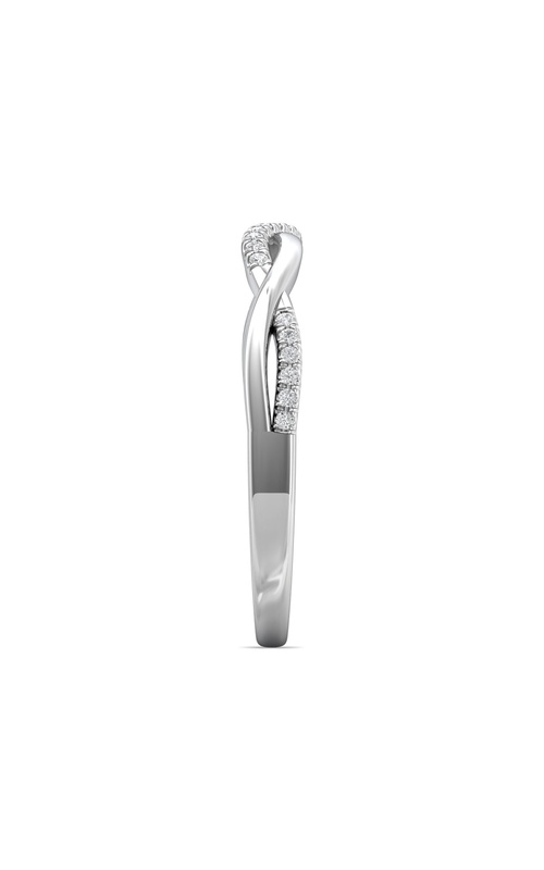 14k White Gold Twisted Diamond Wedding Band