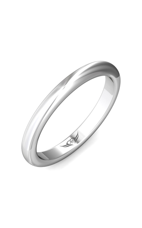 14k White Gold Plain Wedding Band