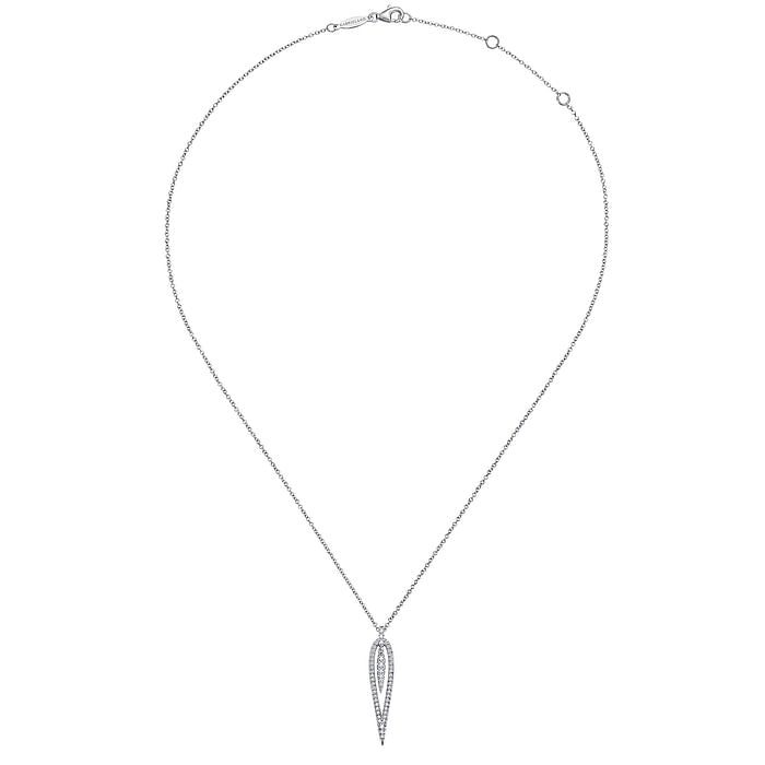 Open Teardrop Diamond Pendant Necklace