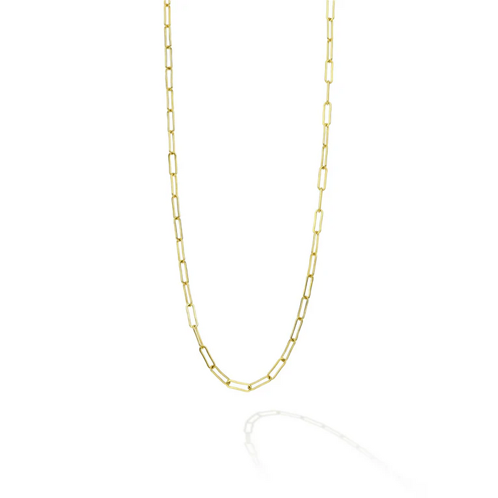 18K Gold Paperclip Link Chain Necklace