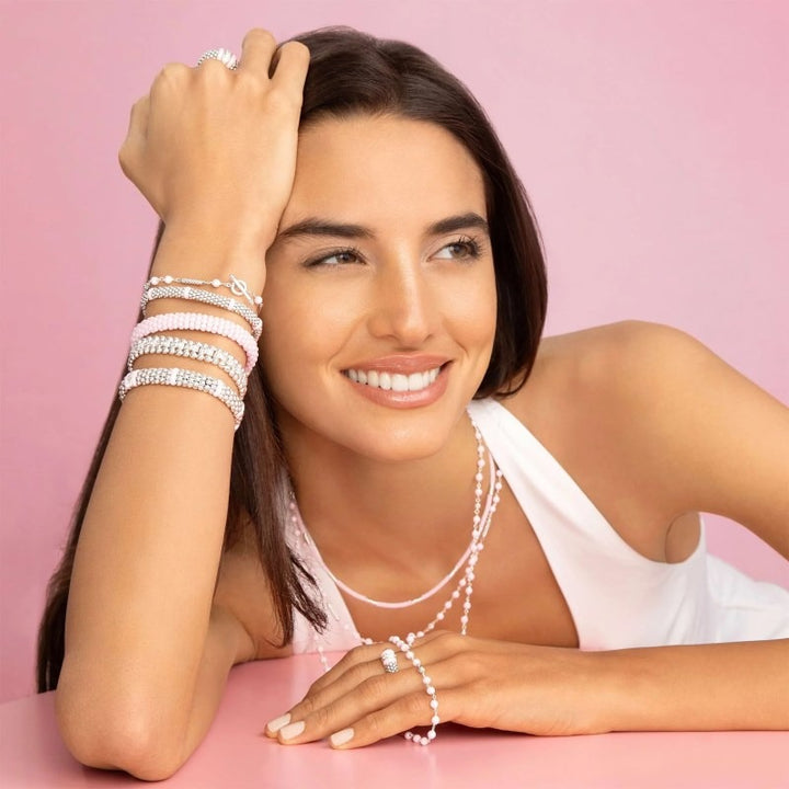 Pink Ceramic Beaded Bracelet