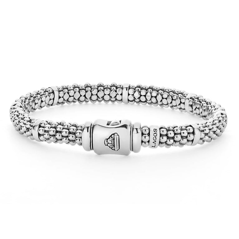 Silver Station Caviar Bracelet | 6mm