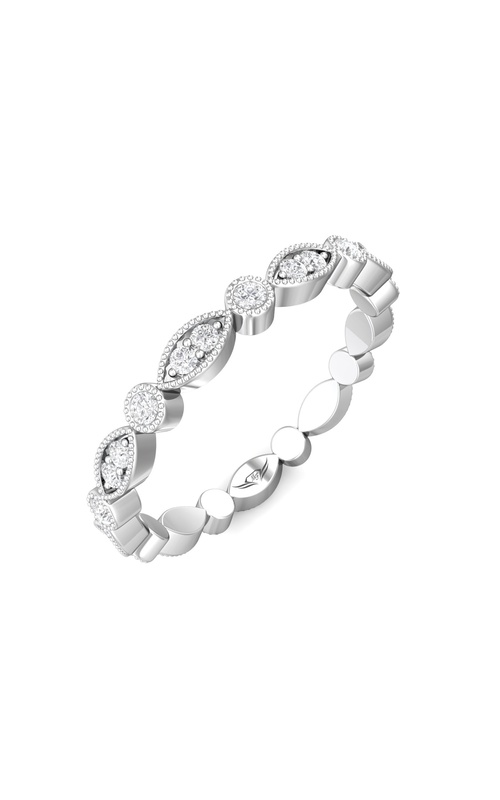 14k White Gold Diamond Band