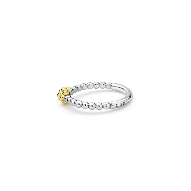 Two-Tone Caviar Stacking Ring