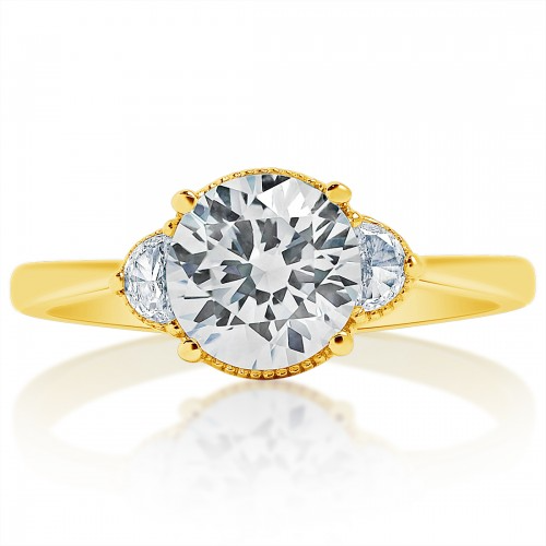 Fancy Three Stone Engagement Ring