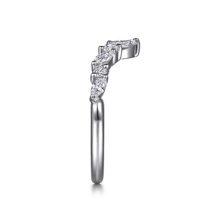 Marquise & Round Open Diamond Wedding Band