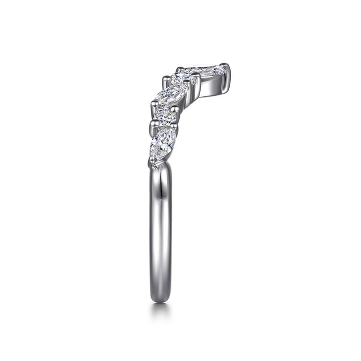 Marquise & Round Open Diamond Wedding Band