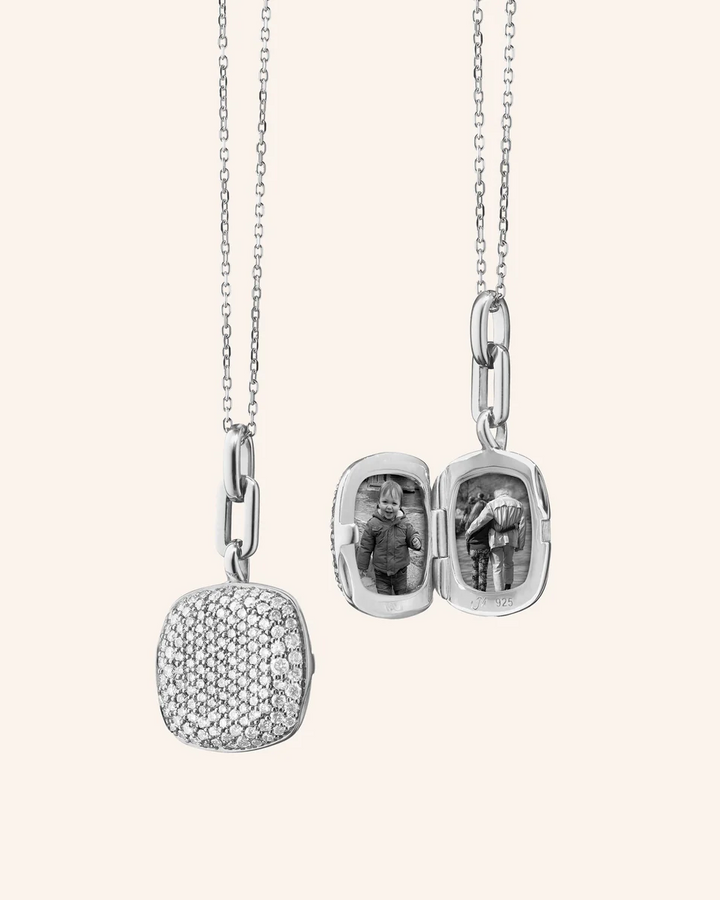 Slim "Rae" Sterling Silver Locket Necklace