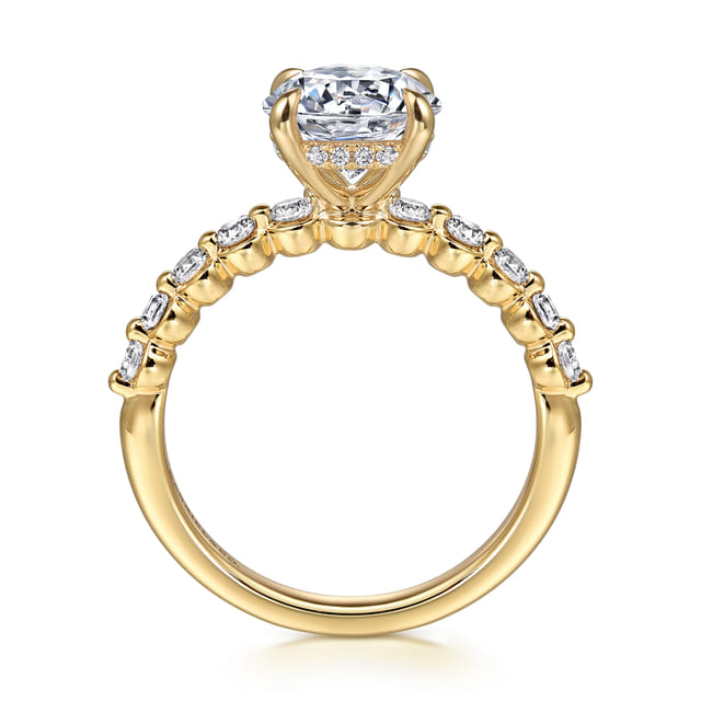 Round Diamond Hidden Halo Engagement Ring