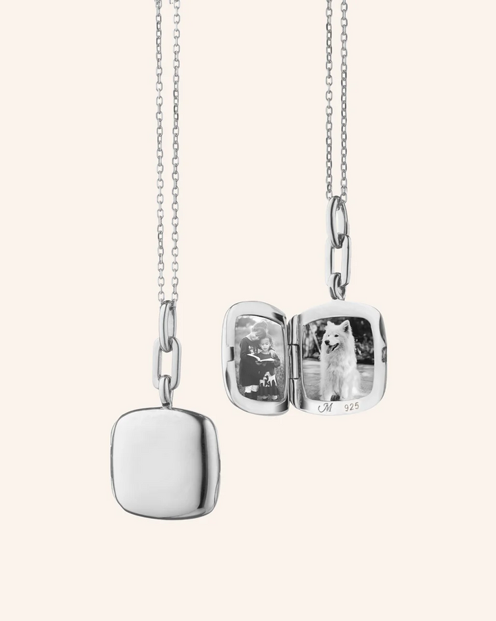 Slim "Viv" Sterling Silver Locket Necklace