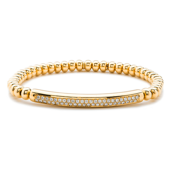 Men’s 18K Yellow Gold Diamond Stretch Bracelet
