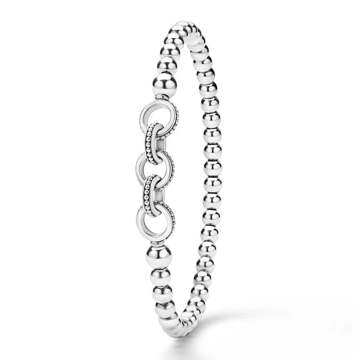 Silver Ring Link Stretch Bracelet