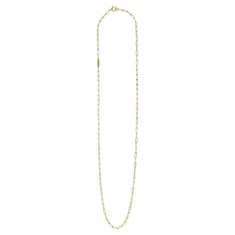18K Gold Paperclip Link Chain Necklace