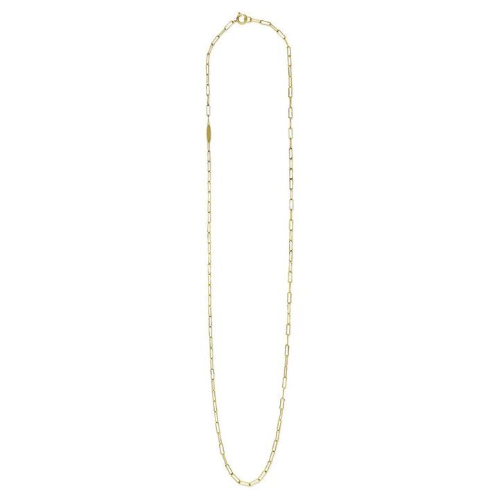 18K Gold Paperclip Link Chain Necklace