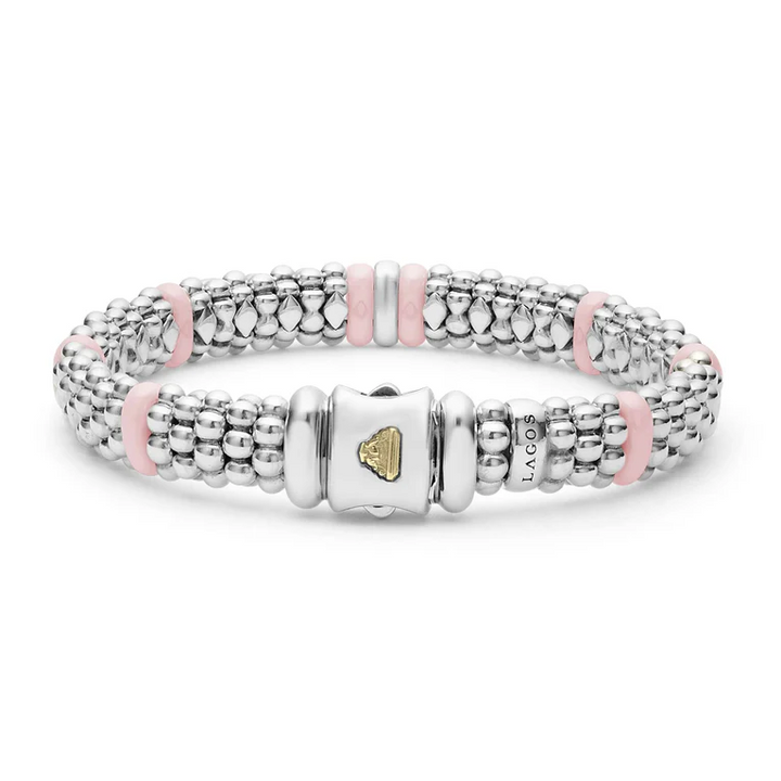 Single Station Pink Ceramic Diamond Bracelet