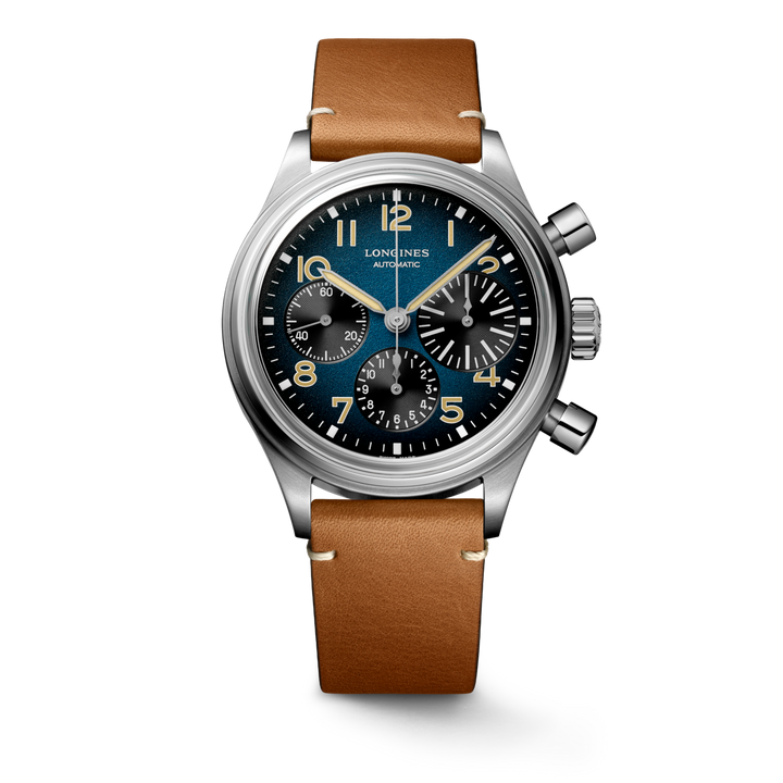 LONGINES Avigation BigEye L2.816.1.93.2 41mm Watch With Petroleum Dial and Brown Leather Strap